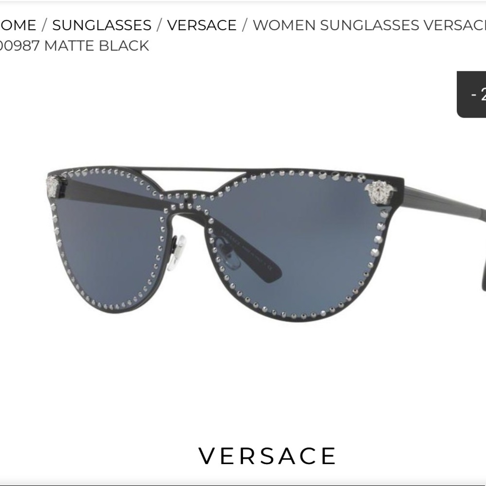 New! Versace VE2177 Cat-Eye Metal Sunglasses